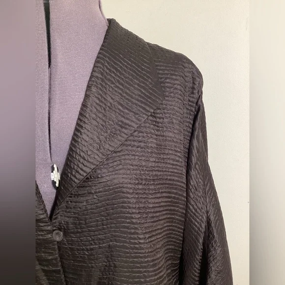 Eileen Fisher Silk Wool Crinkle Jacket Large - Picture 6 of 14